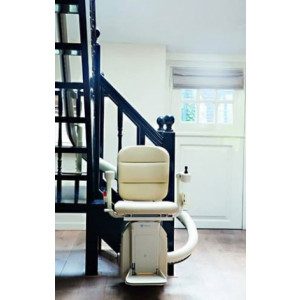 Monte escalier courbe monorail sur mesure - Monte-escaliers à siège confortable avec accoudoirs