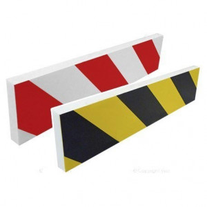 Mousse de protection murale adhésive - Dimensions :  350 x 80 x 15 - 350 x 200 x 40 mm - Coloris : Rouge/blanc ou Noir/jaune