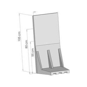 Mur de soutènement - Dimensions (H x P) cm : De 60 x 50 à 105 x 50
