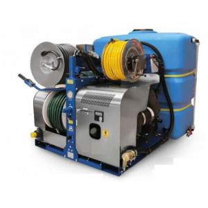 Nettoyeur haute pression à 2 enrouleurs hydrauliques - Dimensions (L x l x H) sans réservoir: 124 x 130 x 130 cm