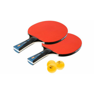 Pack duo raquettes 3 balles de ping pong - Vitesse : 4 - Effet : 4 - Control : 9