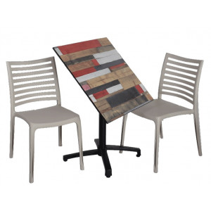 Pack table + chaises - Plateau table + pied + 2 chaises