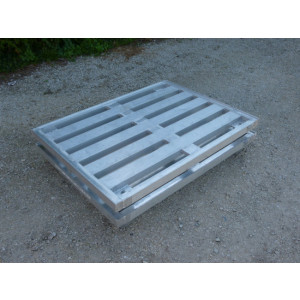 Palette aluminium - Conçue pour le transport de 12 cagettes à vendanges 