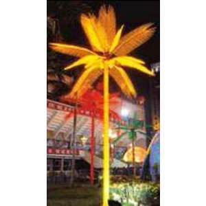 Palmiers lumineux à LEDs - Tronc en métal coiffé