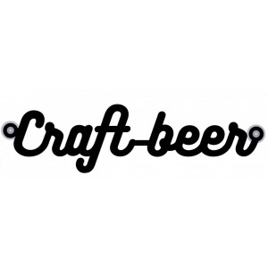Pancarte à ventouse Craft beer - Format : 52,5 x 14 cm - PVC noir 1,5 mm - Livré avec 2 ventouses à crochet