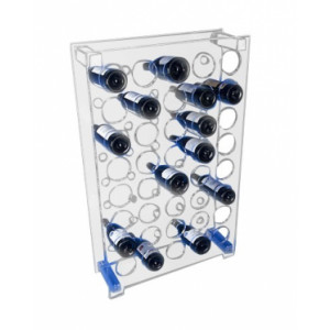 Panier range bouteille plexi - Plexiglas épaisseur 1 cm - Dimensions: 62/100 cm - profondeur : 20 cm