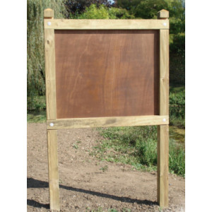 Panneau d'affichage en bois poteaux carrés - Dimensions : 1200 x 800 mm - Modèle : CTBX ou PVC - A sceller