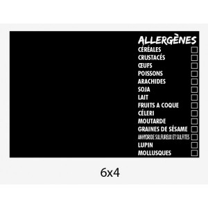 Panneau d'affichage présence allergènes - Dimensions : 6 x 4 cm
