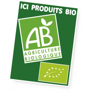 Panneau d'affichage produits bio - Vendu à l'unité - Vert - 30 x 40 cm