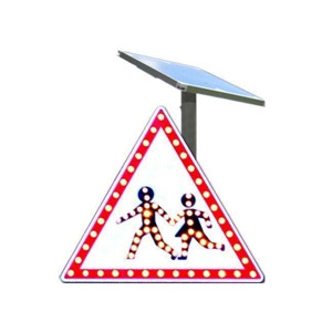 Panneau d'affichage solaire pour signalisation routière - Poids : 3,5 kg - 60 clignotements par minute