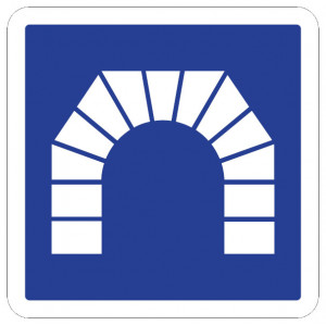 Panneau d'indication d'un tunnel C111 - Dimensions (mm) : De 350 à 1050 - Normes CE et NF - Type C