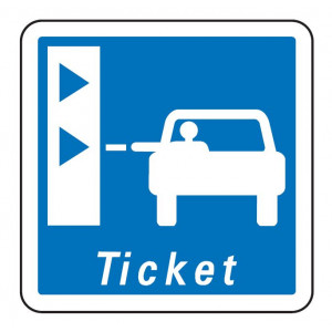 Panneau d'indication d'une borne de retrait de tickets de péage C62 - Dimensions (mm) : De 350 à 1050 - Normes CE et NF - Type C