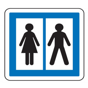Panneau d'indication toilettes publiques CE12 - Dimensions (mm) : De 350 à 1050 - Normes CE et NF - Type CE