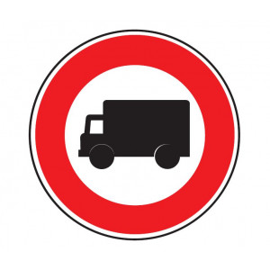 Panneau d'interdiction aux véhicules affectés au transport de marchandises B8 - Dimensions : de 450 à 1250 mm - Norme CE et NF - Type B