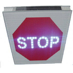 Panneau d'intersection STOP AB4 lumineux - Matériaux aluminium, haut pouvoir réfléchissant