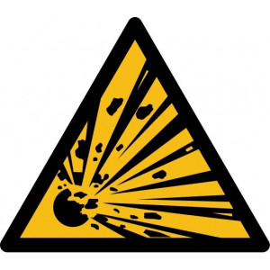 Panneau danger matières explosives - Adhésif - Existe en version murale ou au sol
