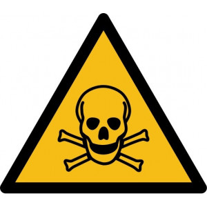 Panneau danger Matières toxiques - Adhésif - Existe en version murale ou au sol