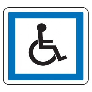 Panneau indication personnes handicapées CE14 - Dimensions (mm) : de 350 à 1050 - Norme CE et NF - Type CE