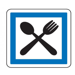 Panneau indication restaurant CE16 - Dimensions (mm) : De 350 à 1050 - Norme CE et NF