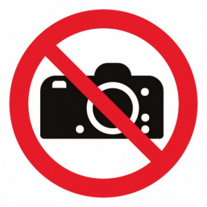 Panneau interdiction de photographier - Adhésif - Existe en version murale ou au sol