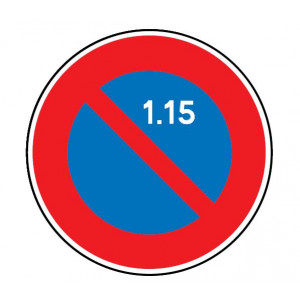 Panneau interdiction stationner 1er au 15 du mois B6a2 - Dimensions : de 450 à 1250 mm - Norme CE et NF - Type B