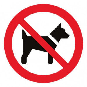 Panneau interdit aux chiens - Adhésif - Existe en version murale ou au sol