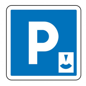 Panneau signalisation d'indication de parking gratuit à durée limitée C1b - Dimensions (mm) : de 350 à 1050 - Norme CE et NF - Type C
