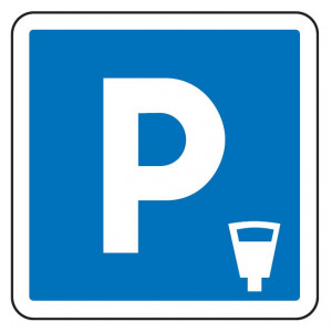 Panneau signalisation d'indication de parking payant C1c - Dimensions (mm) : de 350 à 1050 - Norme CE et NF - Type C