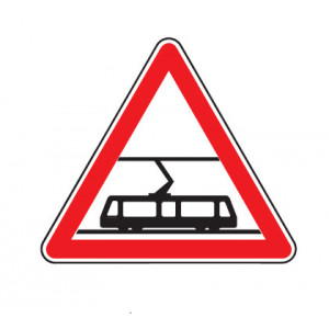 Panneau traversée voies tramways A9 - Dimensions : de 500 à 1500 mm - Norme CE et NF - Type A