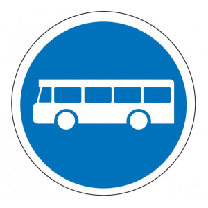 Panneau voie réservée au autobus de transport commun B27a - Dimensions : De 450 à 1250 mm - Normes CE et NF - Type B