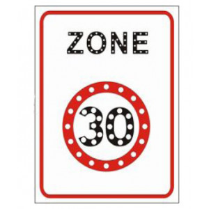 Panneau zone 30 à Led lumineux et dynamique - Panneau de signalisation zone 30 type B30