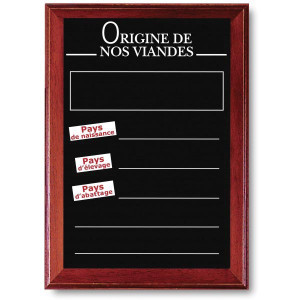 Panneaux d'affichage origine viande pour commerce - Vendu à l'unité - Dimensions (cm) : 65 x 45