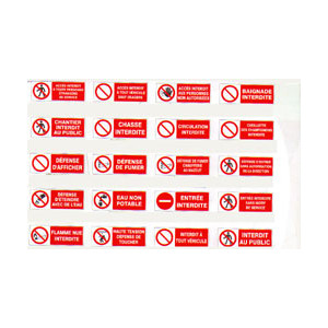 Panneaux d'interdiction avec bandeau - Diam : de 80 à 420 mm