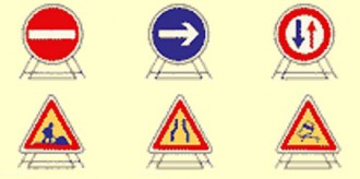 Panneaux de signalisation de chantier - Formes : rond ou triangle