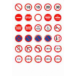 Panneaux de signalisation routière en adhésif - 4 formats disponibles