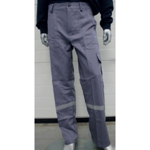 Pantalon de travail avec logo brodé - Bandes réfléchissantes aux mollets
