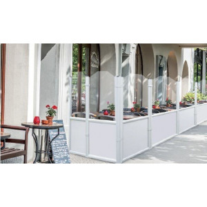 Paravent fixe pour terrasse de café, restaurant, hotel - Paravent extérieur transparent pour fermée la terrasse de votre restaurant 