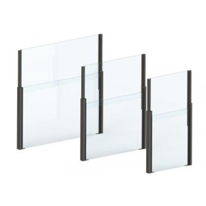 Paravent vitré télescopique pour terrasse - Hauteur : 180 ou 220 cm - Longueur : 100 à 200 cm - Structure Aluminium