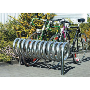 Parking vélos en inox - Largeur : 1220 mm - Capacité : 5 vélos - Acier inox - 2 modèles disponible
