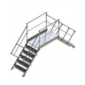 Passerelle de franchissement toiture en aluminium - Passerelle saut de loup - Charge admissible plateforme: 200 kg /m2