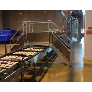 Passerelle double accès sur chaîne de production - 2 escaliers d’accès - Protections latérales