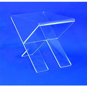 Table d'appoint plexiglas - Plateau 35 x 41 cm - Hauteur 40 cm - Plexiglas épaisseur 1 cm