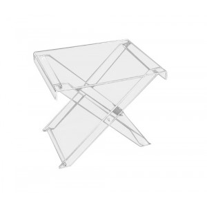 Petite table pliante plexi - Plexiglas épaisseur 6 et 10 mm - Plateau 45 x 57 cm - Hauteur 50 cm