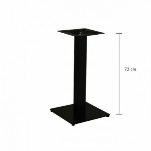 Pied de table carré en fonte noire - Hauteur : 72 cm - Pour plateaux  80x80 cm - Acier / fonte peinte par poudrage