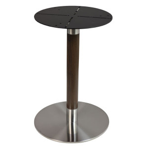 Pied de table rond en inox brossé - Hauteur : 72.5 cm