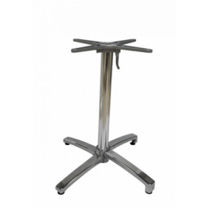 Pieds de table de restaurant aluminium chromé - Hauteur : 72 ou 108  cm - Pour plateaux de 60 ou 70 cm - Aluminium chromé