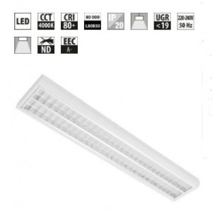 Plafonnier LED à grille anti éblouissement - Luminaire basse luminance UGR<16