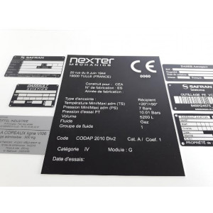 Plaque de firme aluminium ou inox - Épaisseurs disponibles : 0.5, 1, 1.5, 2mm