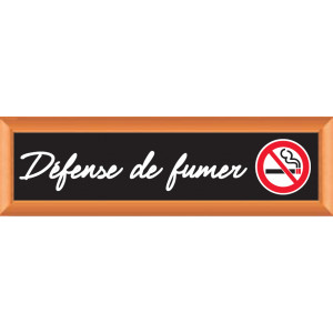 Plaque signalétique défense de fumer - Dimensions  : 17 x 5 cm