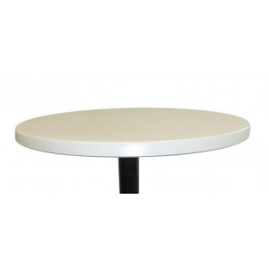 Plateau de table bistrot uni - Format : rond ou carré - Stratifié moulé chant surmoulé - Noir ou blanc 